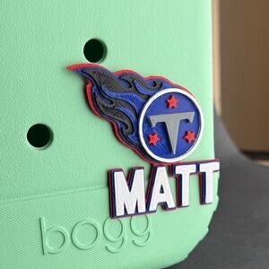 Personalized Tennessee Titans Bogg Bag Name Tag, Titans Bogg Bag Charms